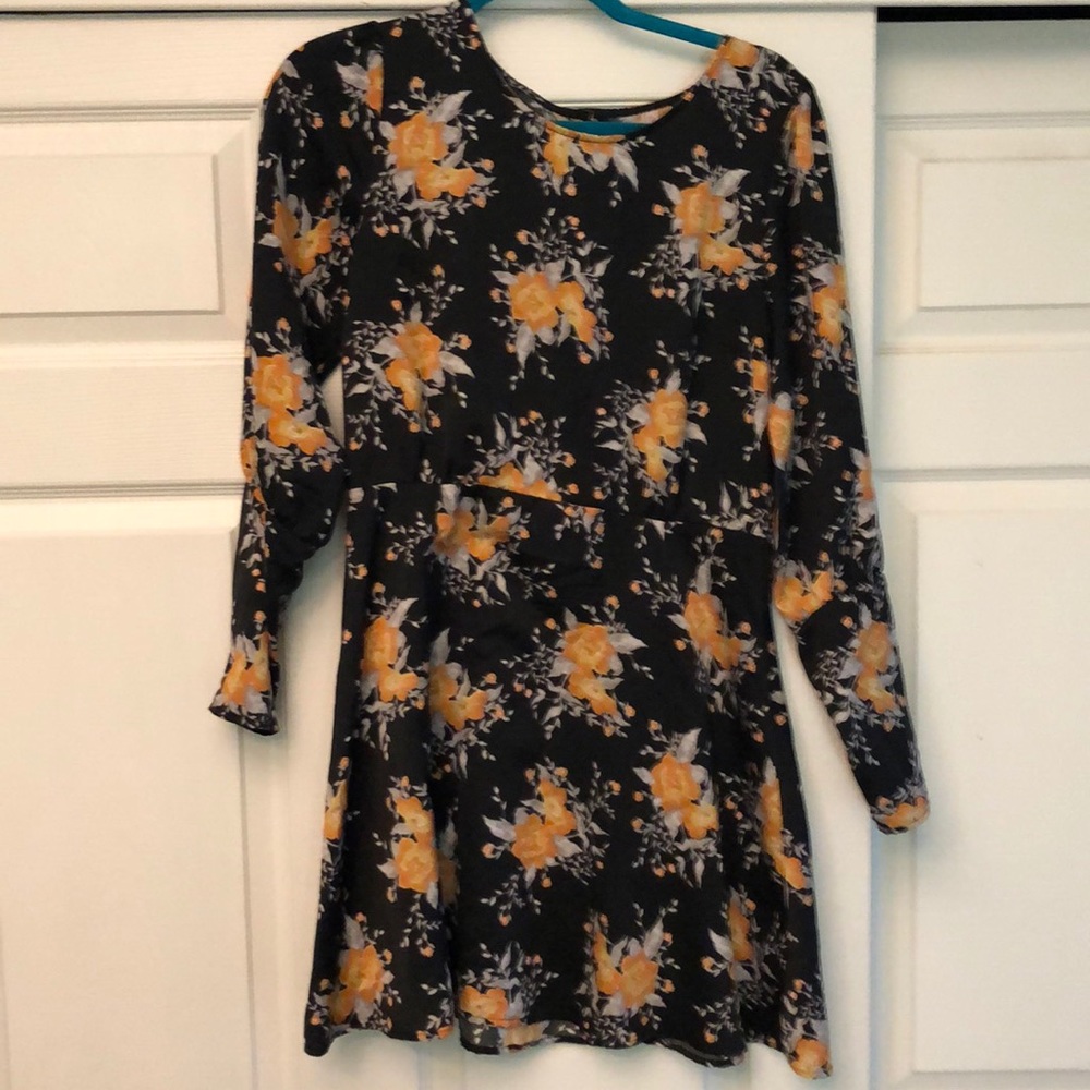 Free People black floral dress